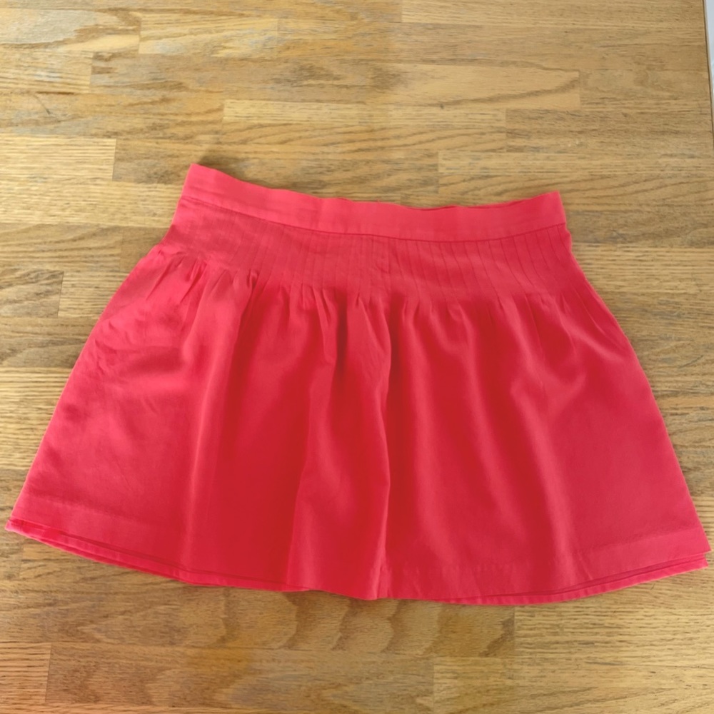 Gap pleated a-line coral skirt